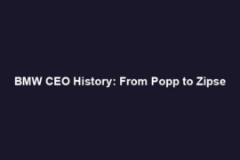 BMW CEO History: From Popp to Zipse