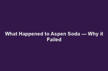 What Happened to Aspen Soda — Why it Failed